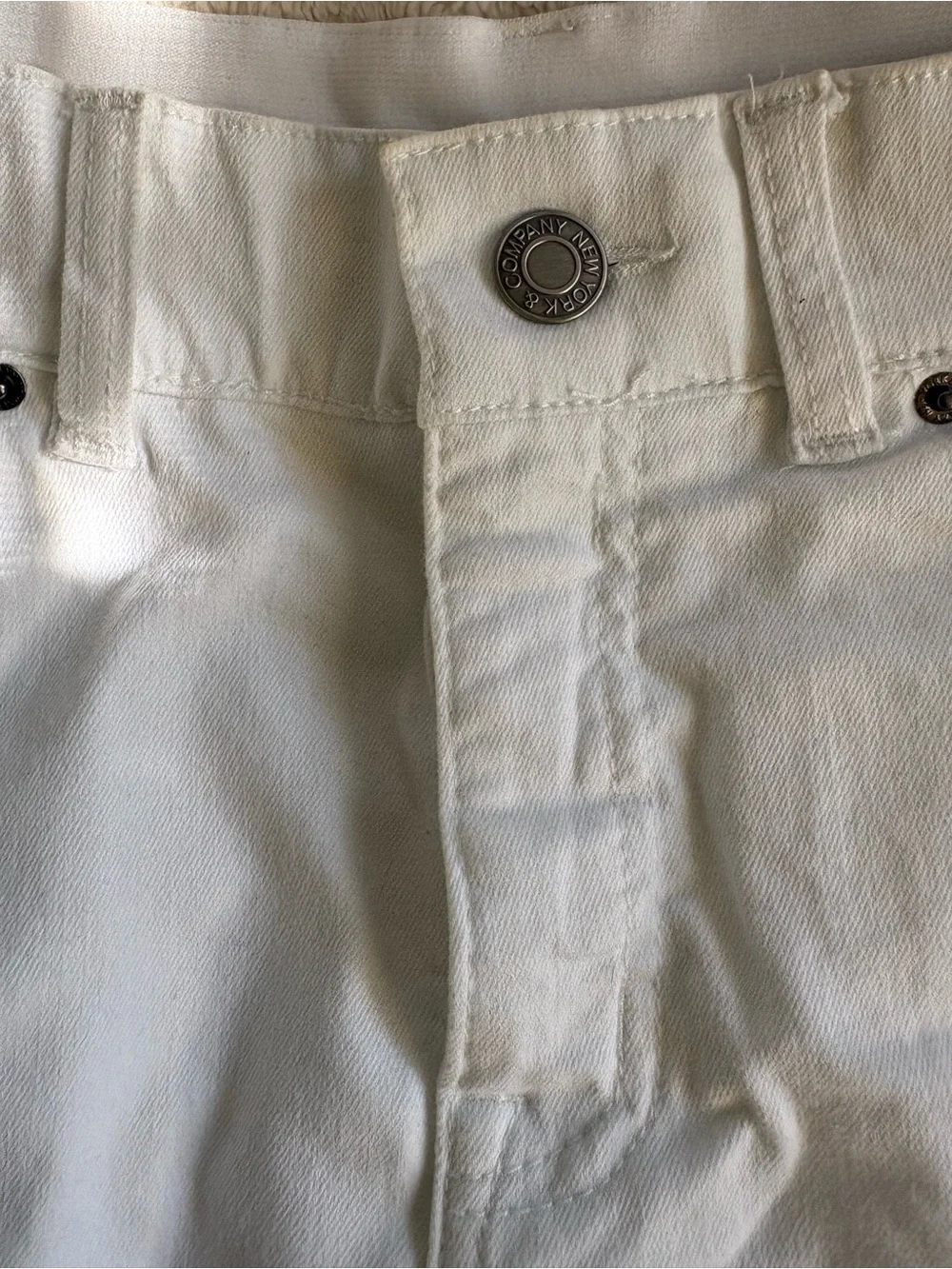 NY&C Curvy Sculpting White Distressed Denim Bermuda Shorts